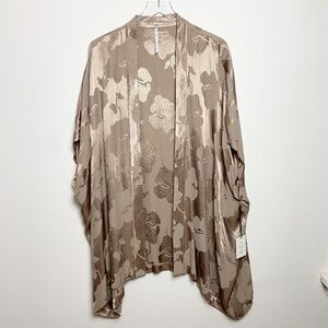 PAPER LABEL | Palm Design Open Front Drapey Kimono